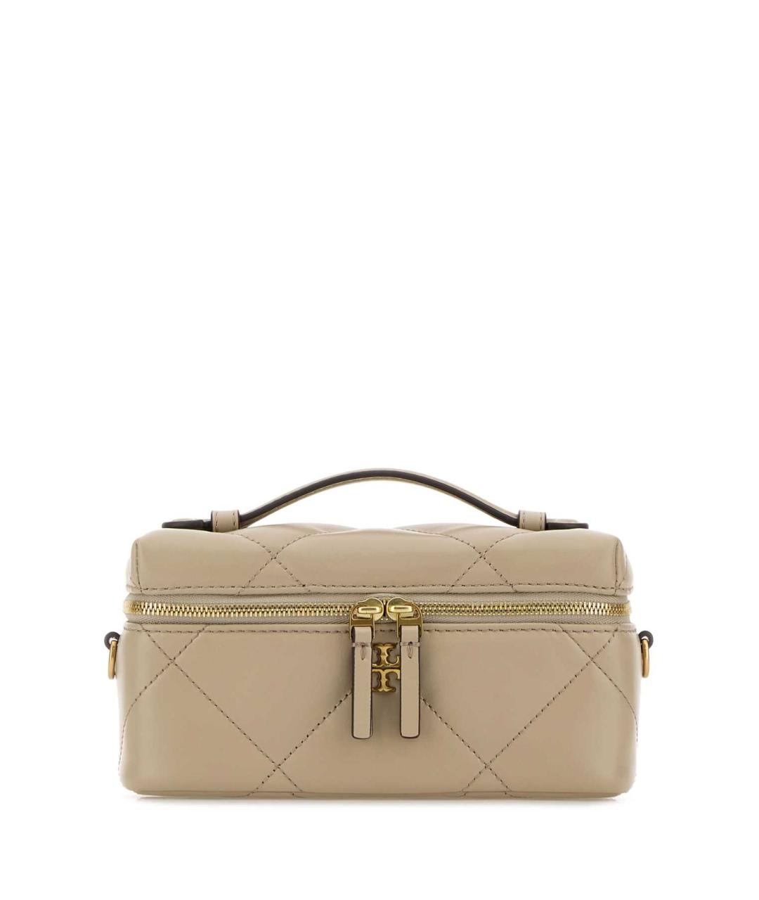 TORY BURCH Бежевая кожаная сумка с короткими ручками, фото 1