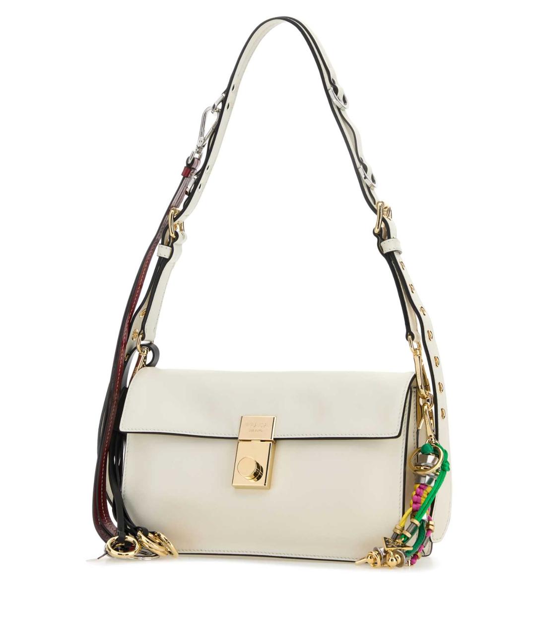 PRADA Белая кожаная сумка через плечо, фото 2