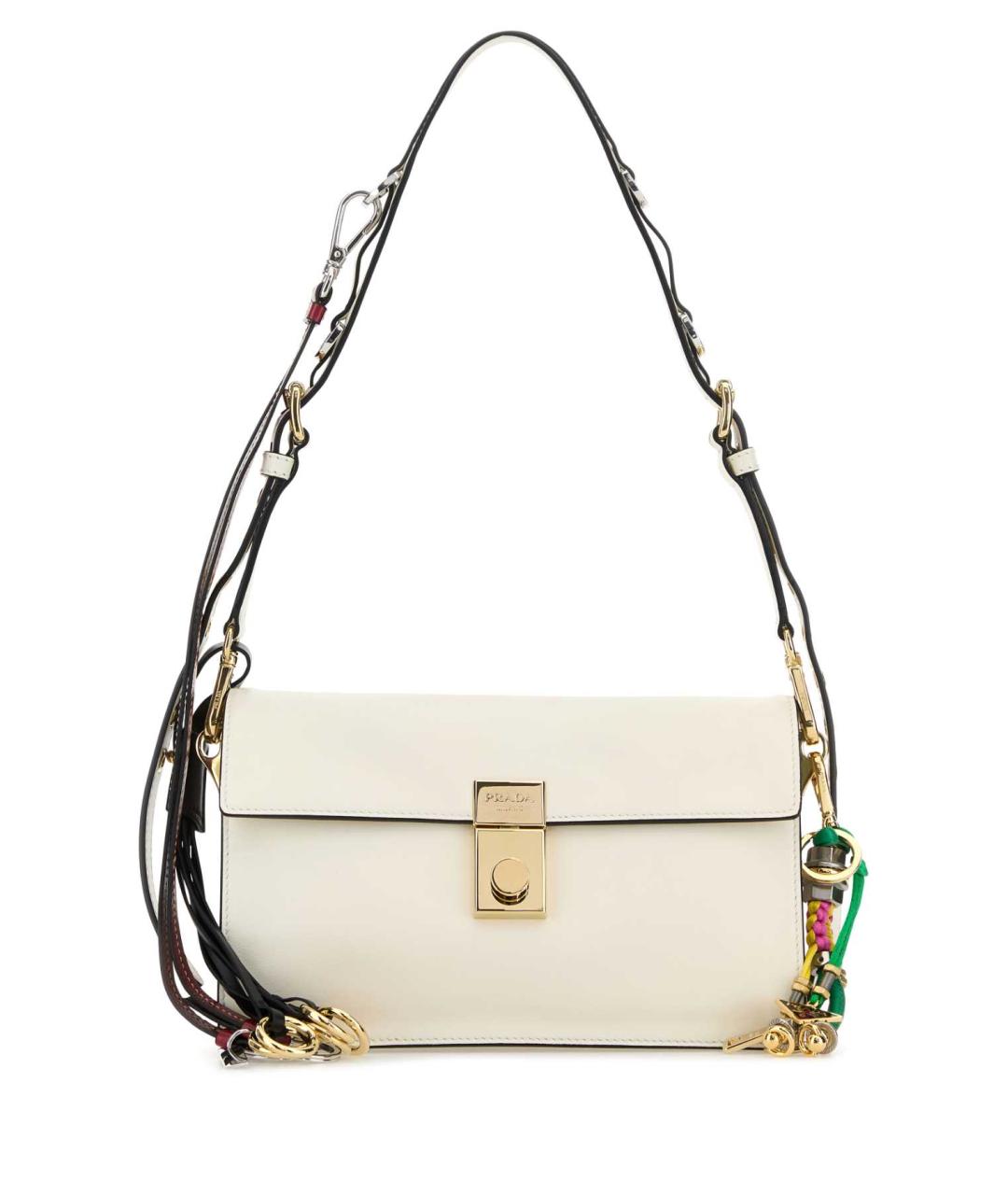 PRADA Белая кожаная сумка через плечо, фото 1