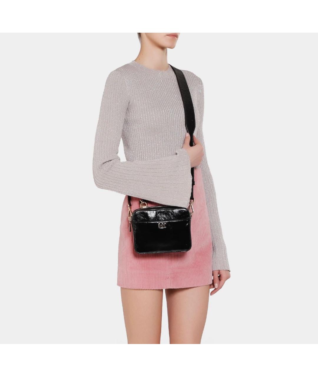 MICHAEL KORS Черная кожаная сумка через плечо, фото 7