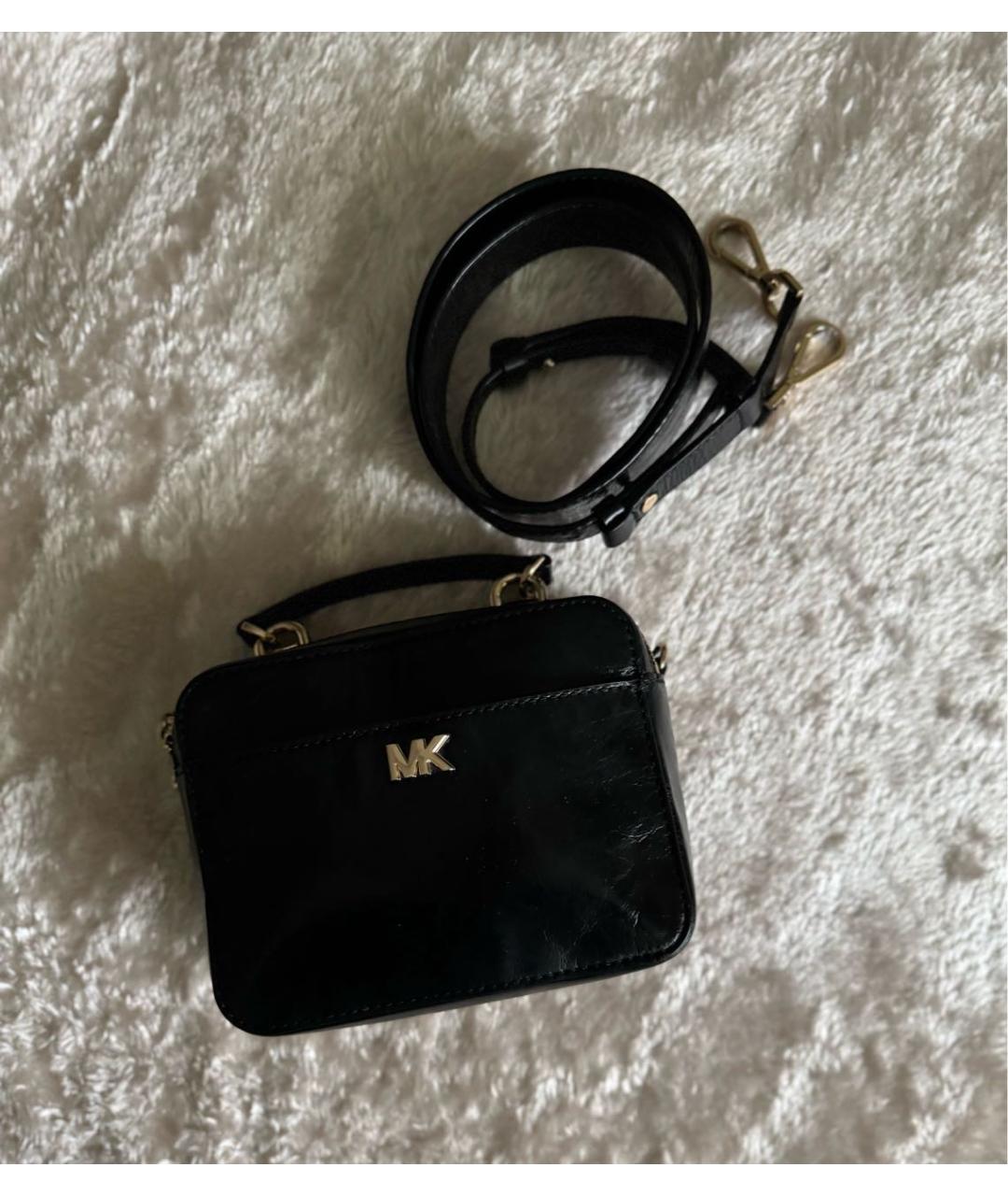 MICHAEL KORS Черная кожаная сумка через плечо, фото 2