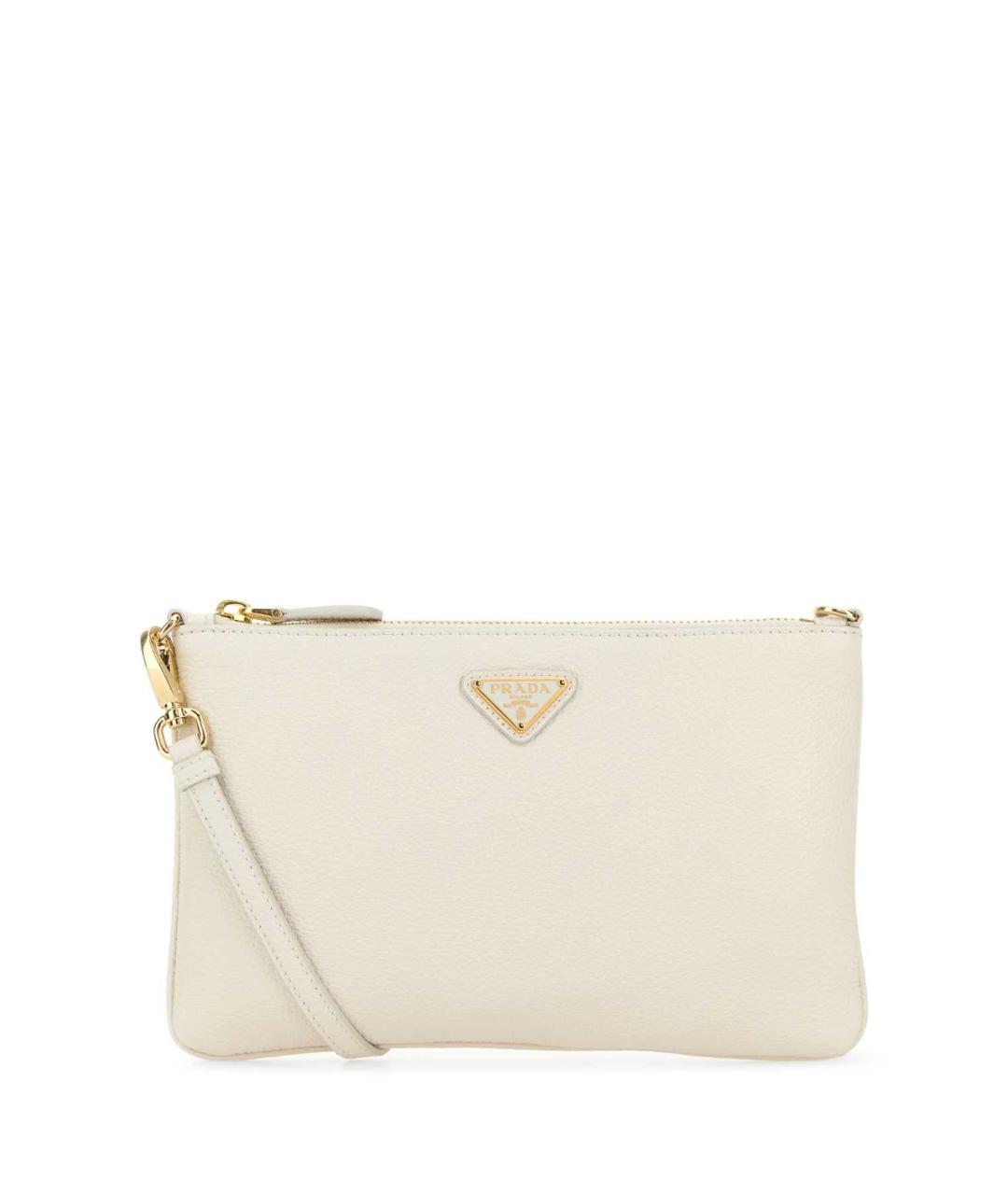 PRADA Белая кожаная сумка через плечо, фото 1