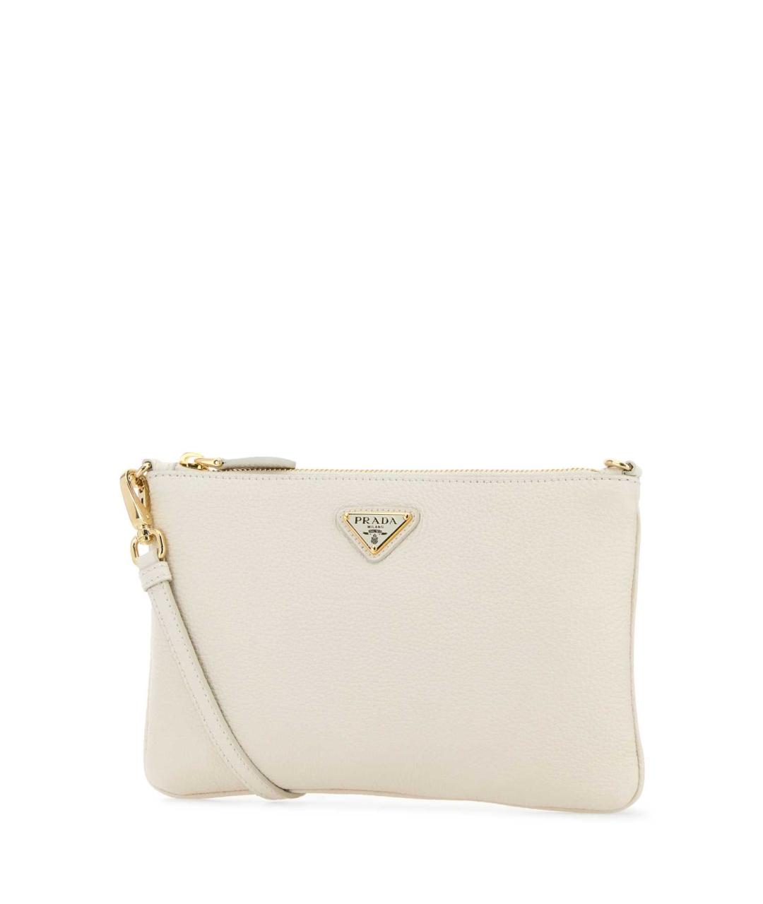 PRADA Белая кожаная сумка через плечо, фото 2