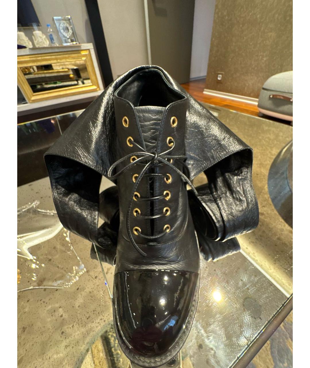 CHANEL Черные кожаные ботильоны, фото 8