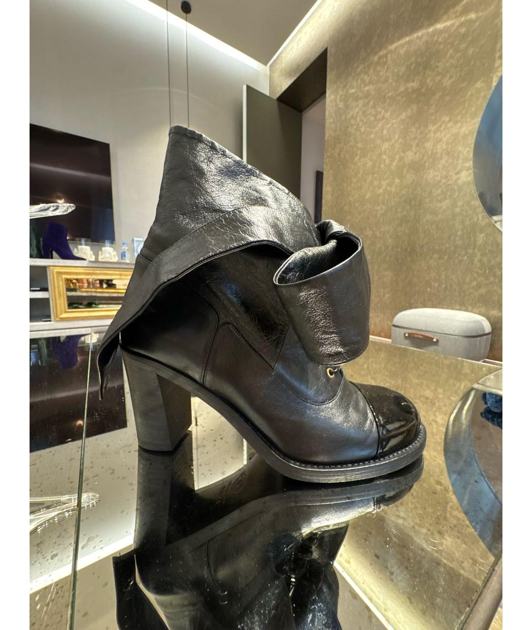 CHANEL Черные кожаные ботильоны, фото 9