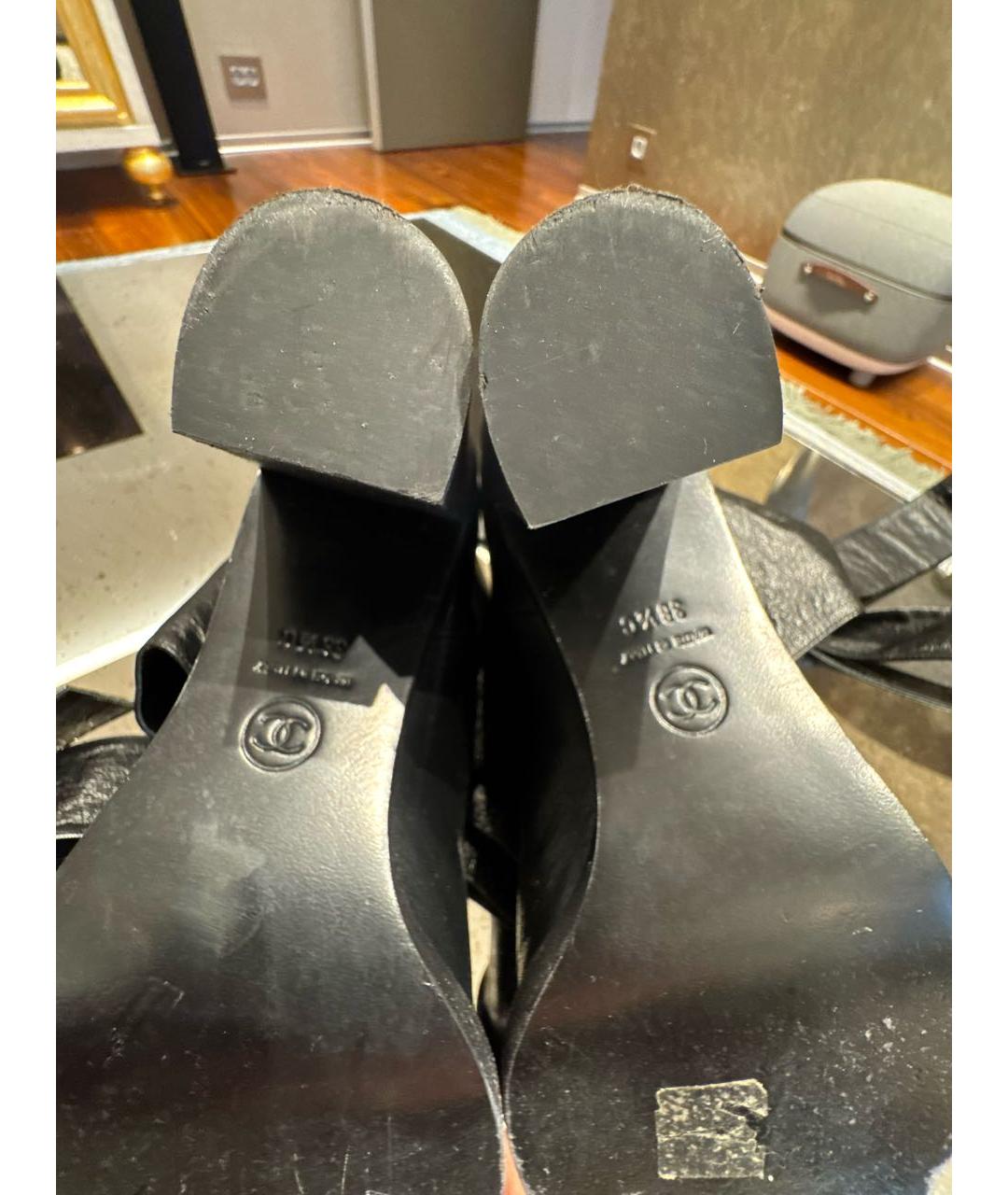 CHANEL Черные кожаные ботильоны, фото 5