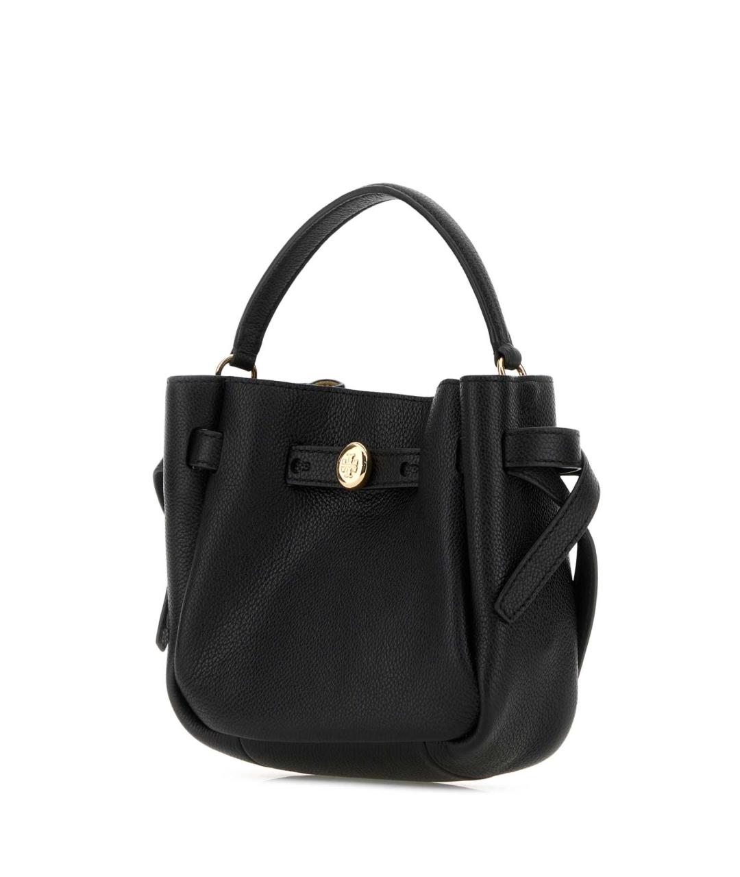 TORY BURCH Черная кожаная сумка тоут, фото 2