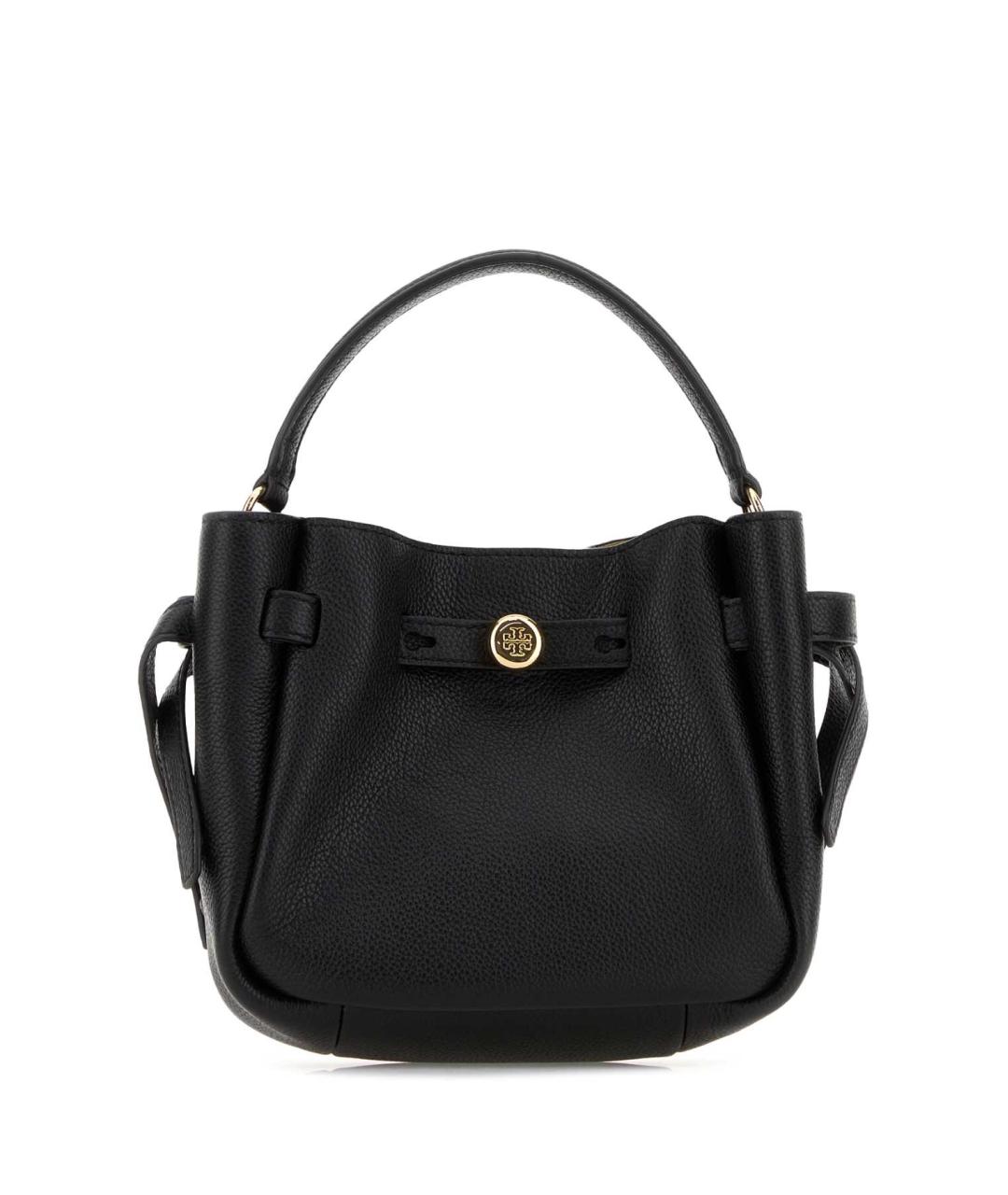 TORY BURCH Черная кожаная сумка тоут, фото 1