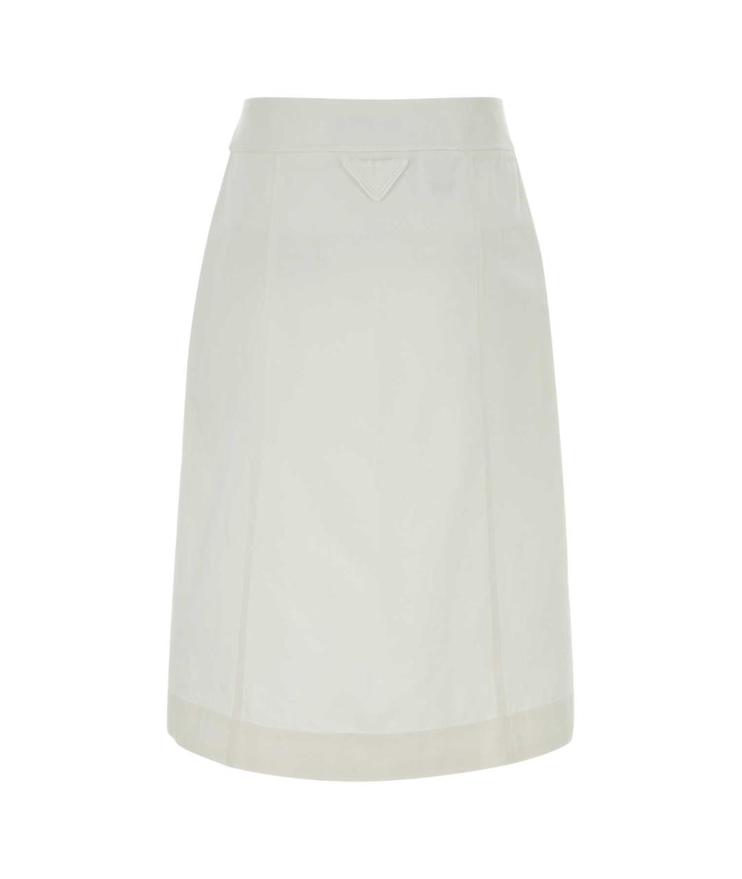 PRADA Белая хлопковая юбка миди, фото 2