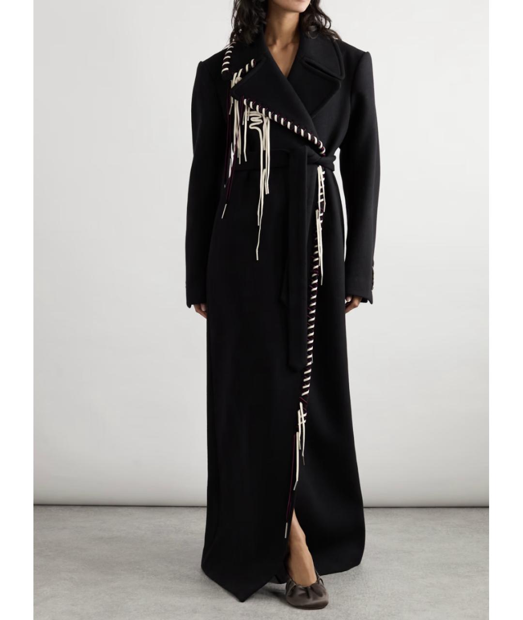 DRIES VAN NOTEN Черное шерстяное пальто, фото 4