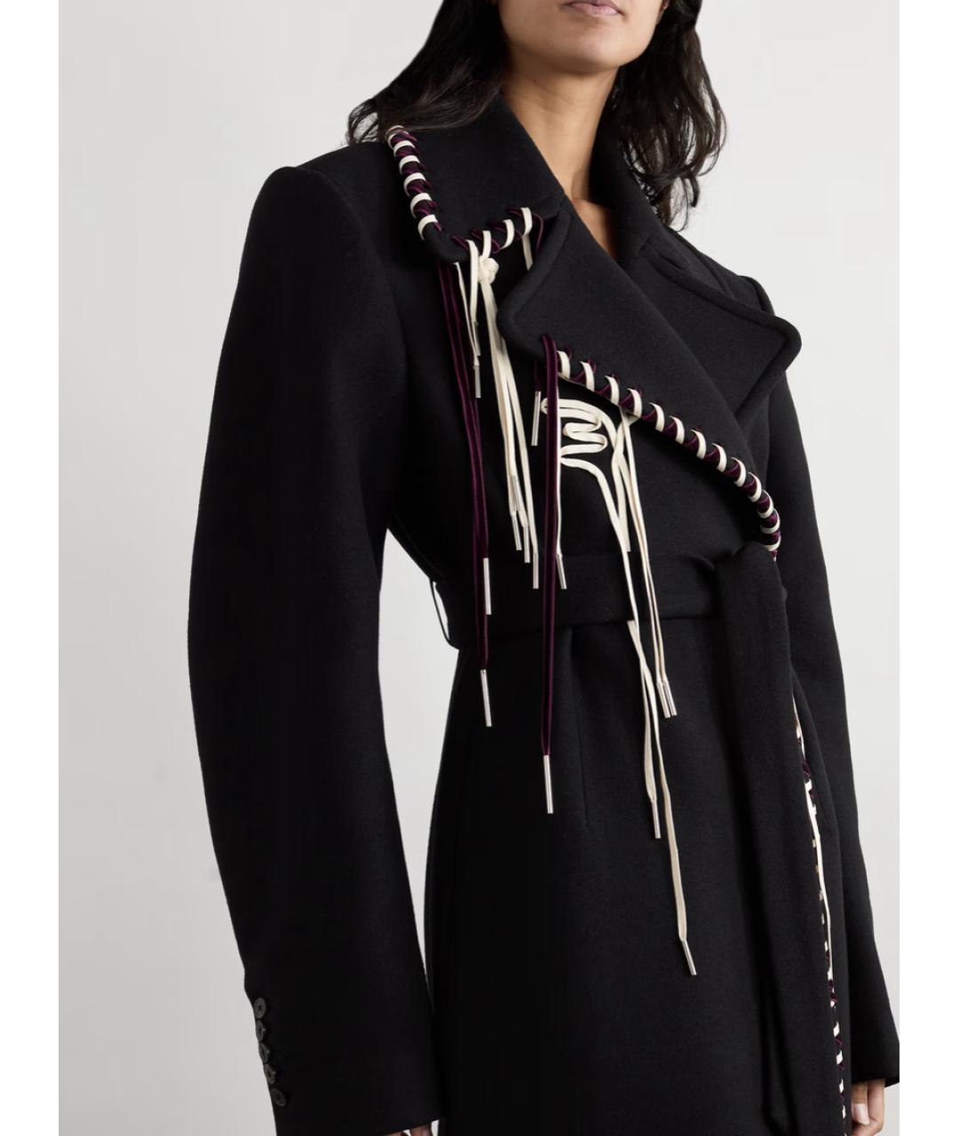 DRIES VAN NOTEN Черное шерстяное пальто, фото 6