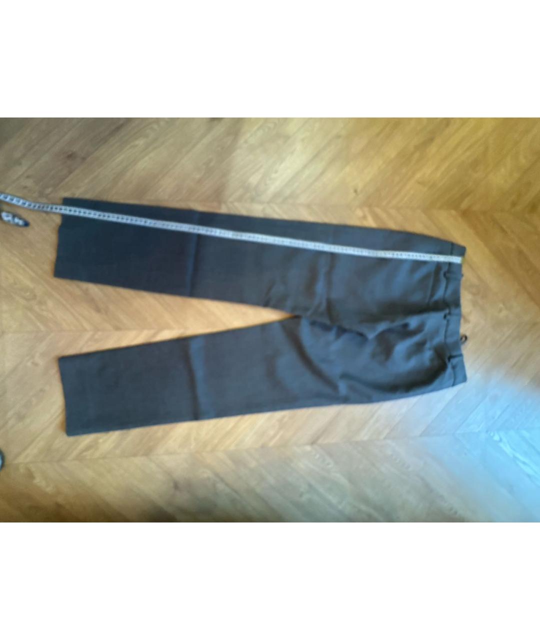 SAINT LAURENT Серые шерстяные прямые брюки, фото 2