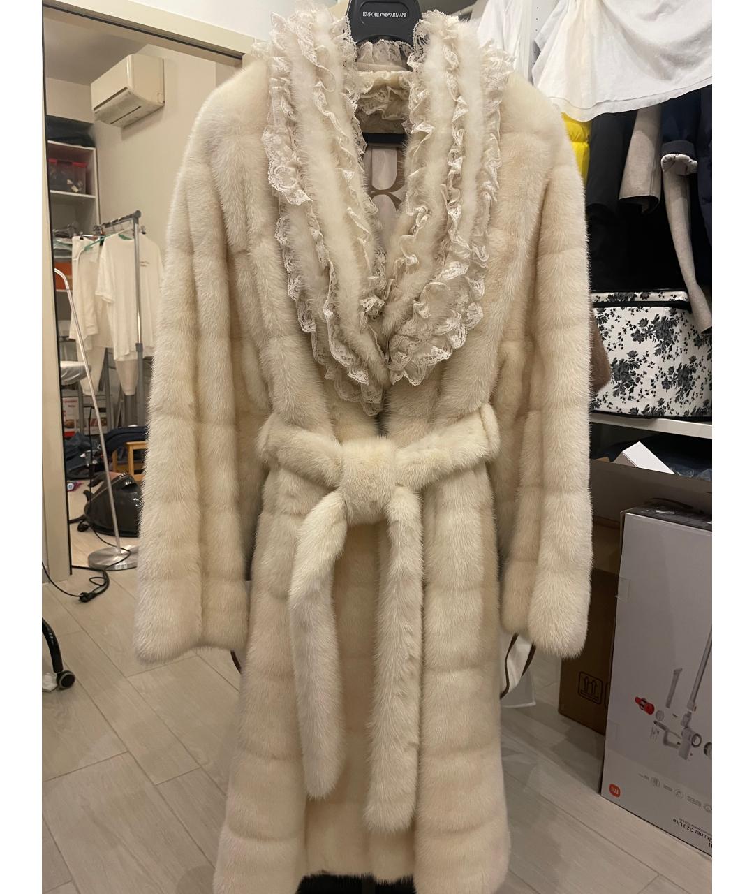 VALENTINO Белая меховая шуба, фото 9