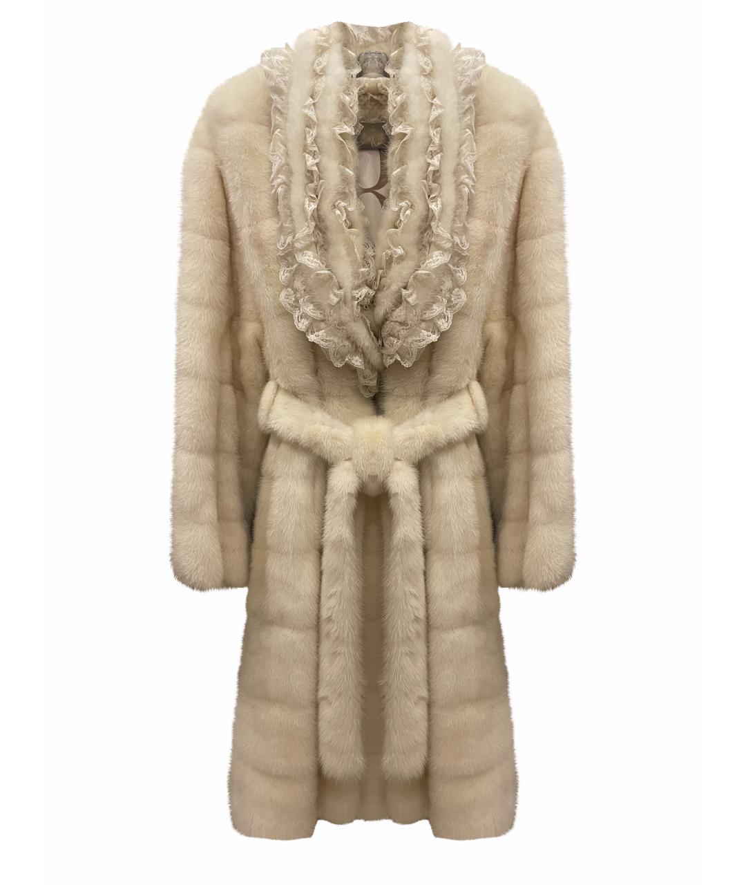 VALENTINO Белая меховая шуба, фото 1