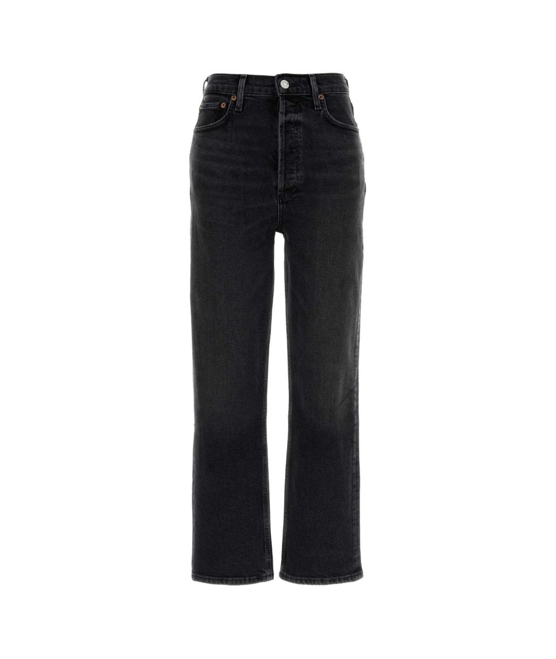 AGOLDE Черные хлопко-эластановые прямые джинсы, фото 1