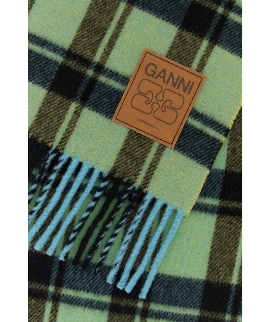 GANNI Мульти шерстяной шарф, фото 2