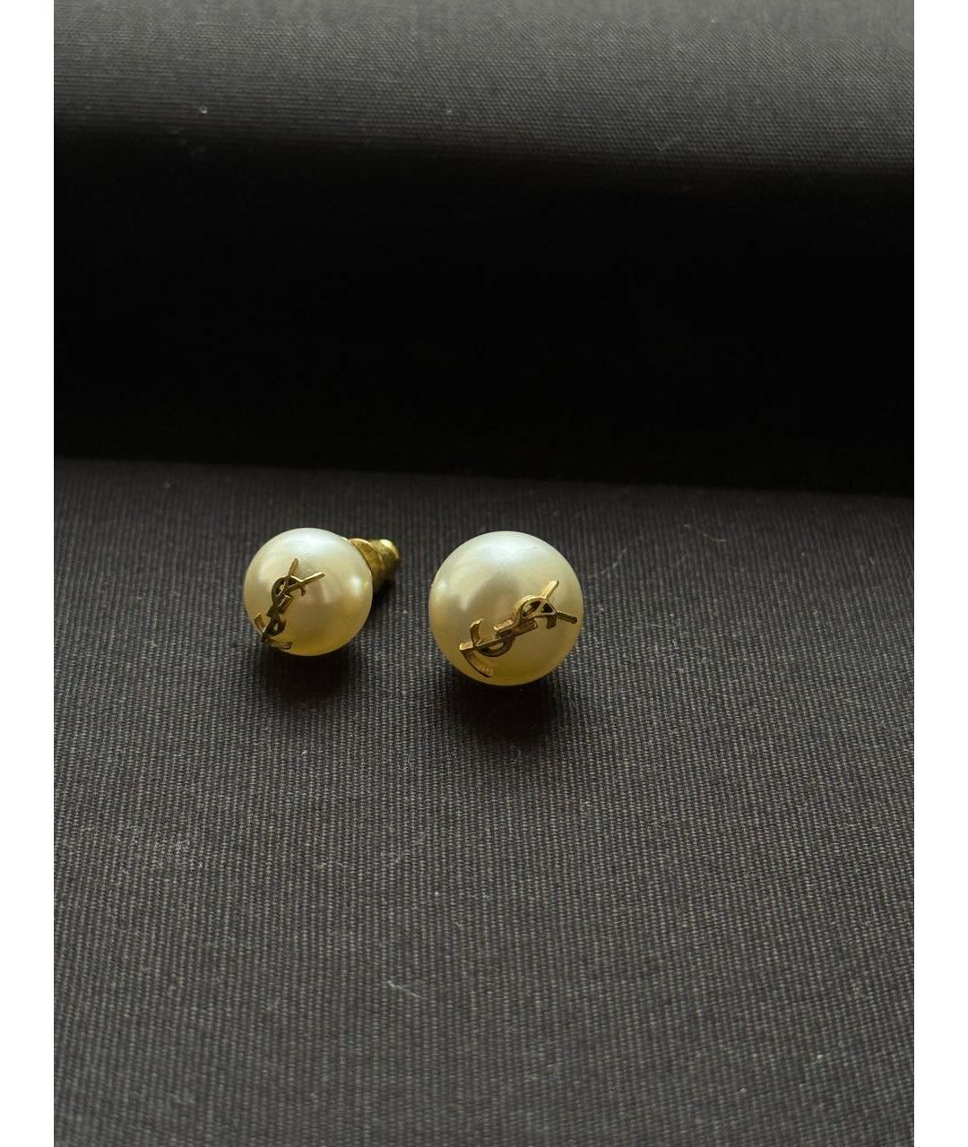 SAINT LAURENT Серебряные жемчужные серьги, фото 4