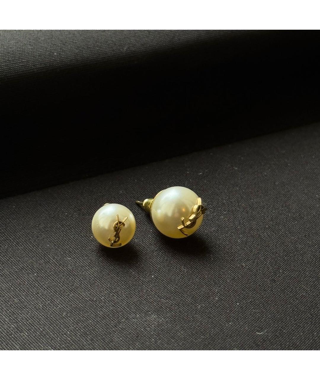 SAINT LAURENT Серебряные жемчужные серьги, фото 5