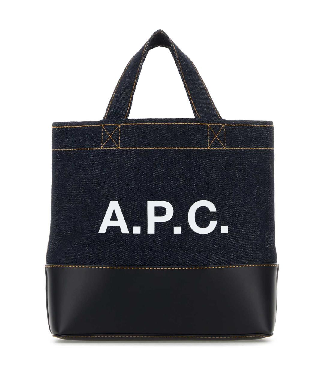 A.P.C. Синяя кожаная сумка тоут, фото 1