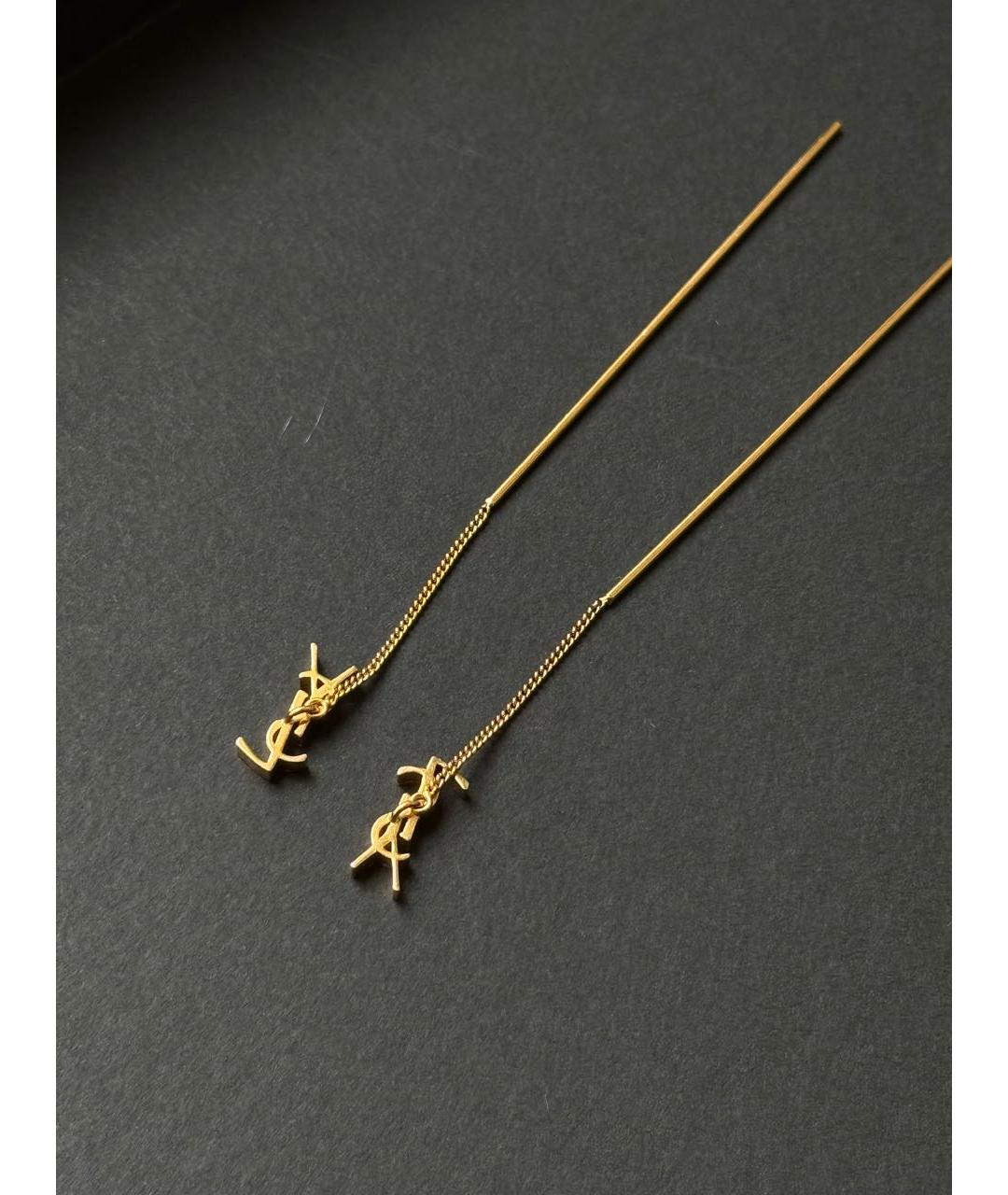 SAINT LAURENT Золотые металлические серьги, фото 3