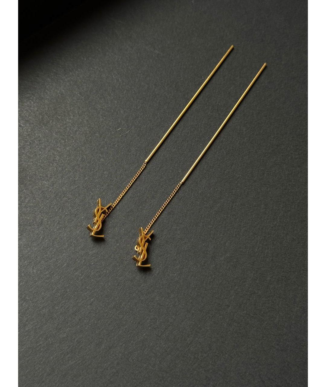 SAINT LAURENT Золотые металлические серьги, фото 2