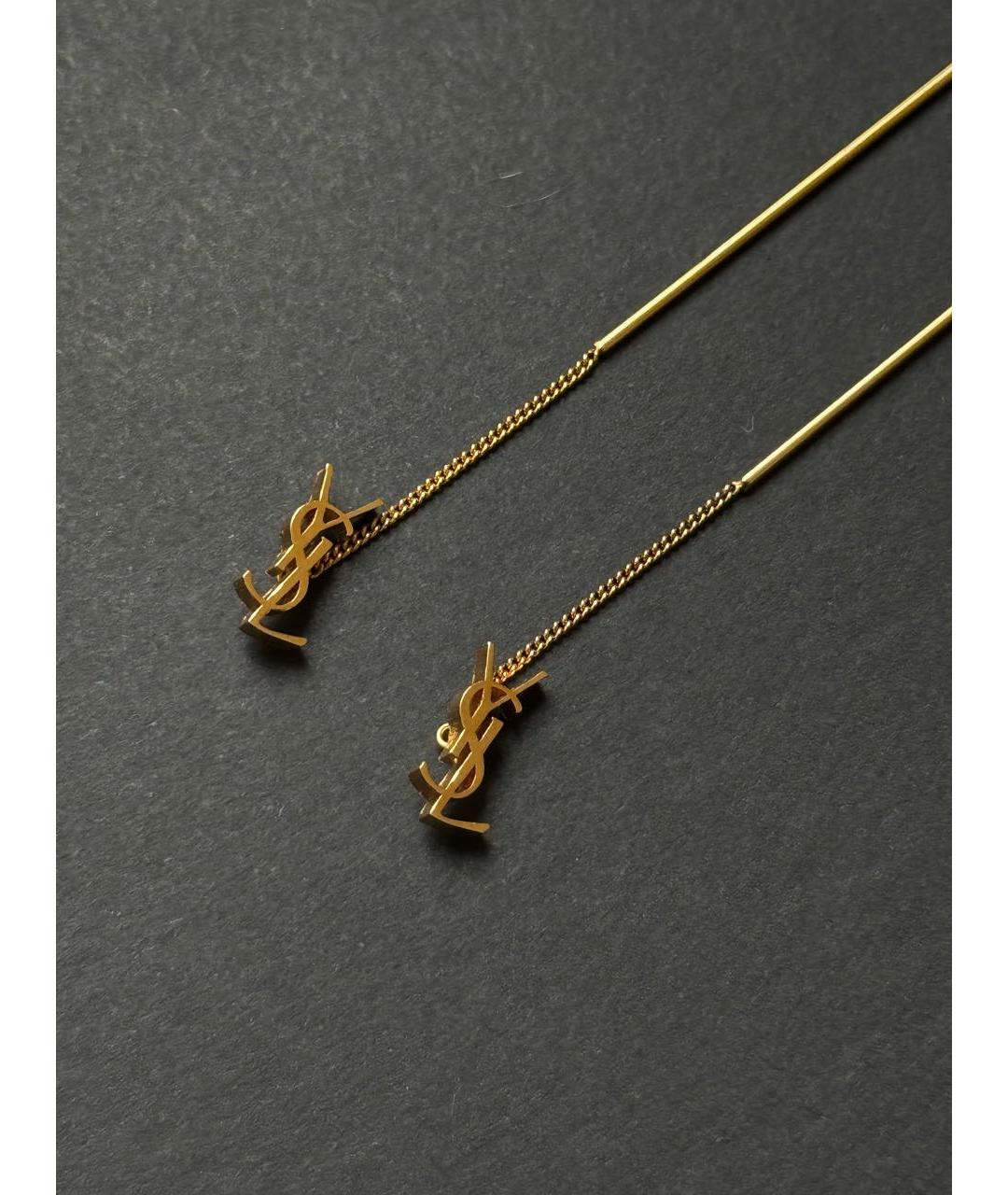 SAINT LAURENT Золотые металлические серьги, фото 5