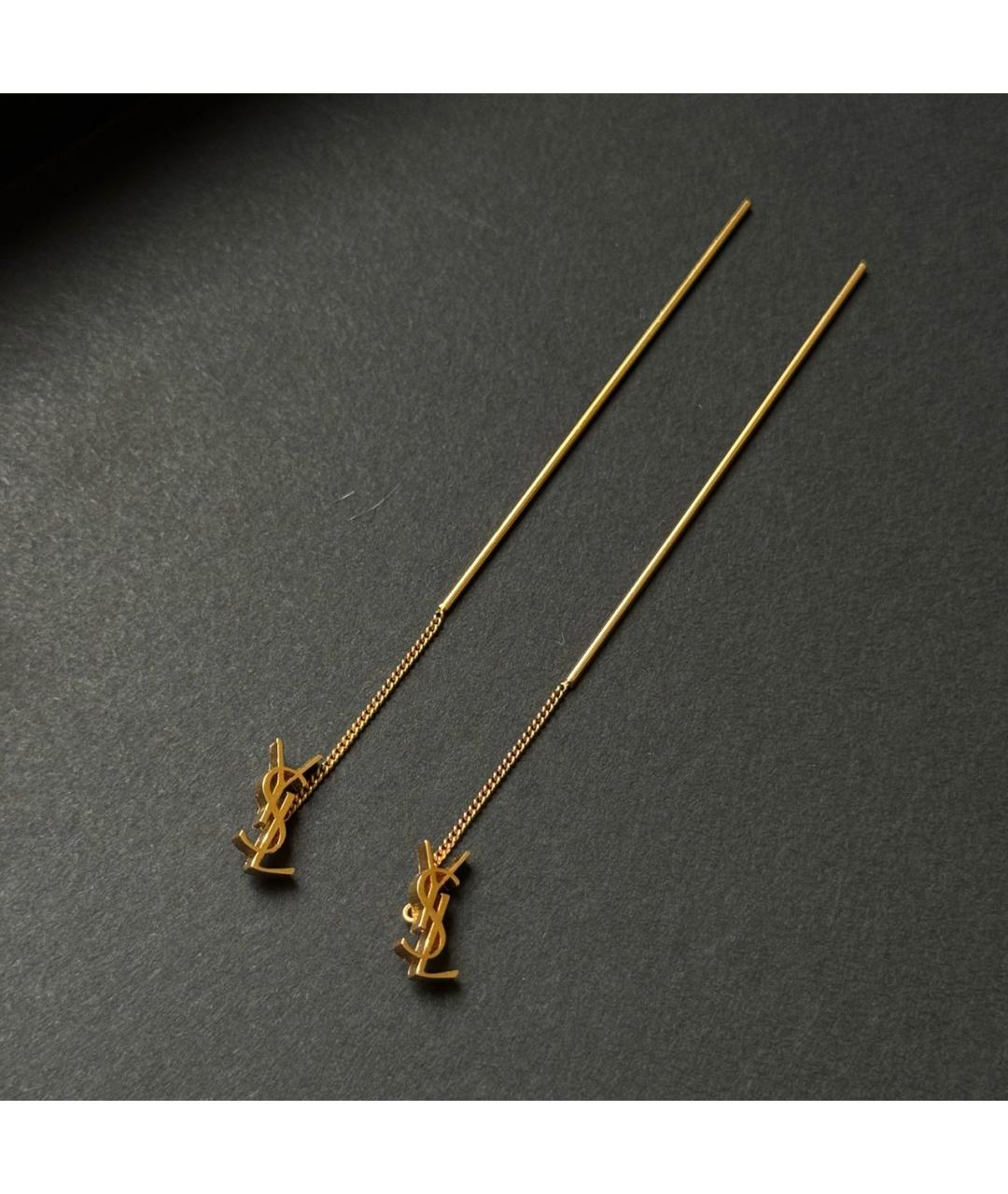 SAINT LAURENT Золотые металлические серьги, фото 4