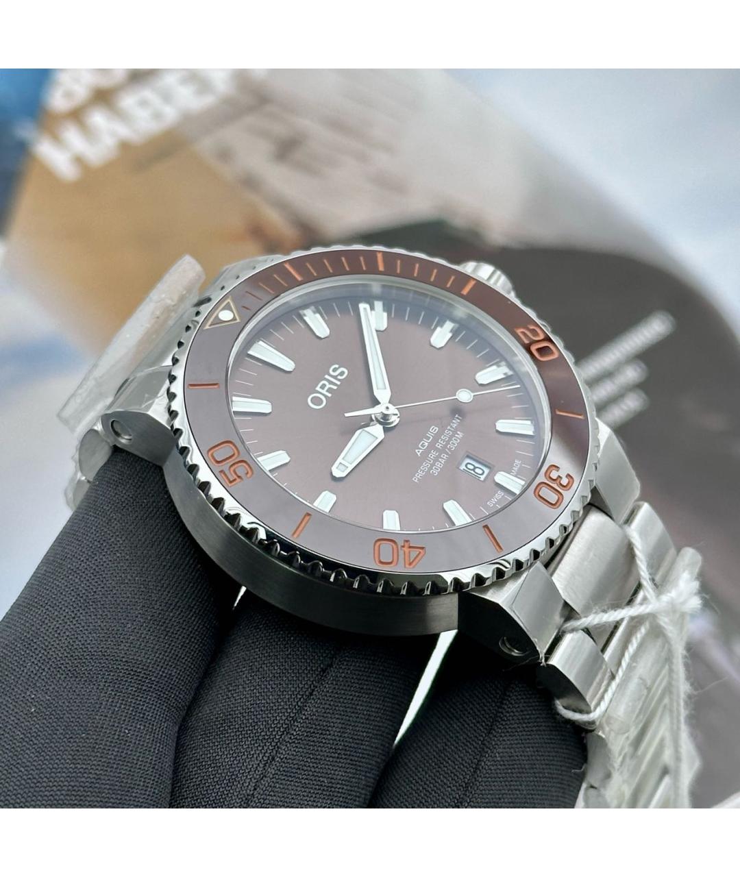 ON Серебряные стальные часы, фото 6