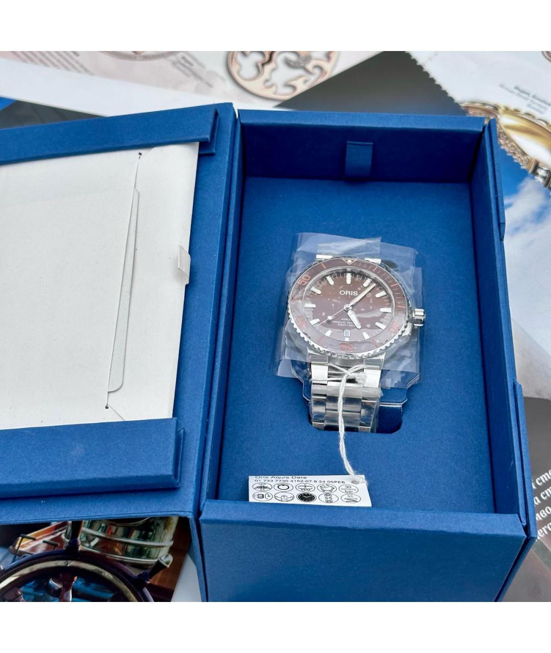 ON Серебряные стальные часы, фото 3