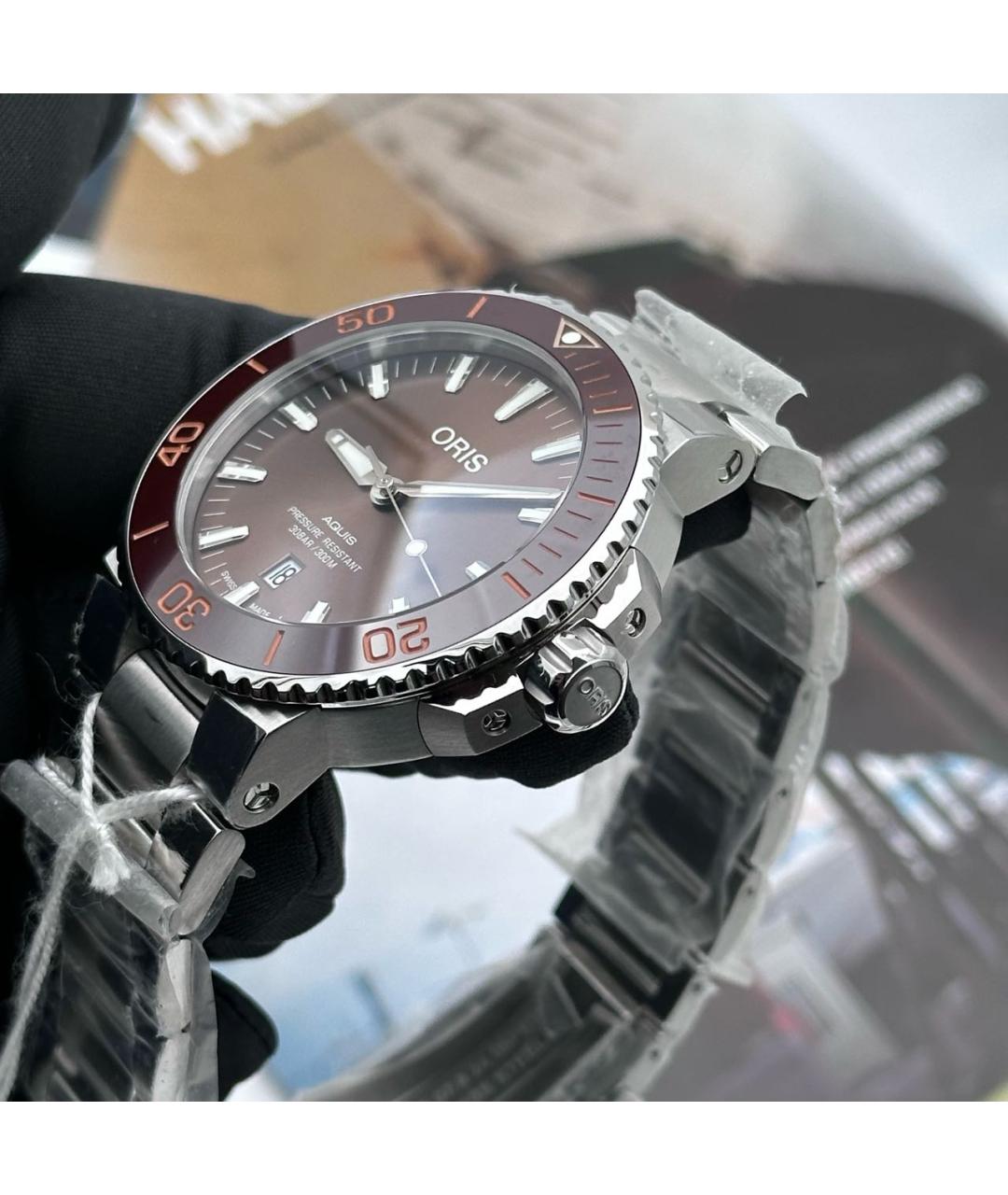 ON Серебряные стальные часы, фото 5