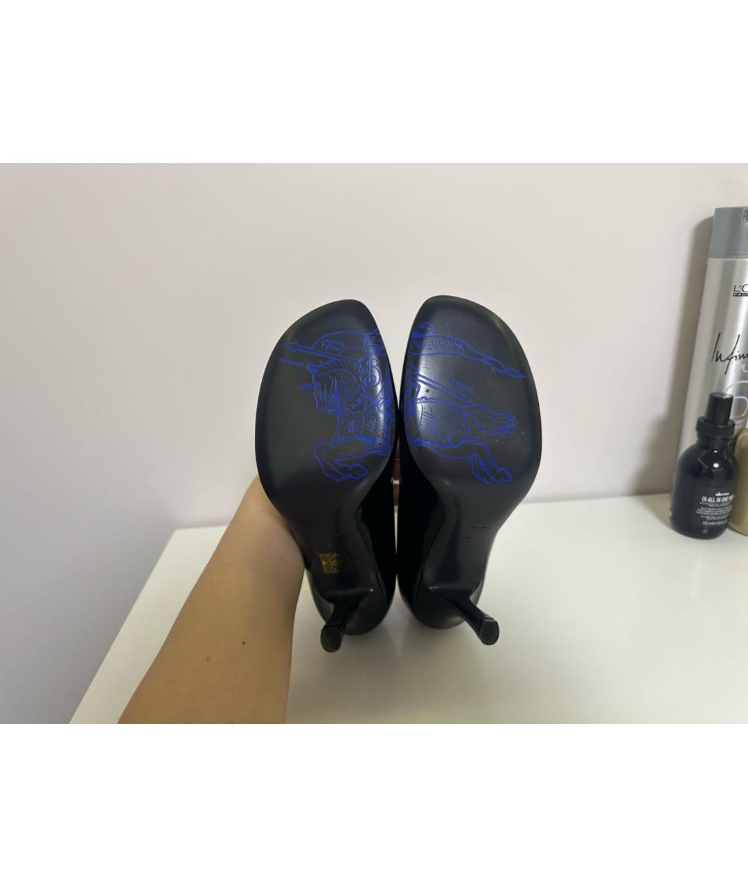 BURBERRY Черные кожаные туфли, фото 5