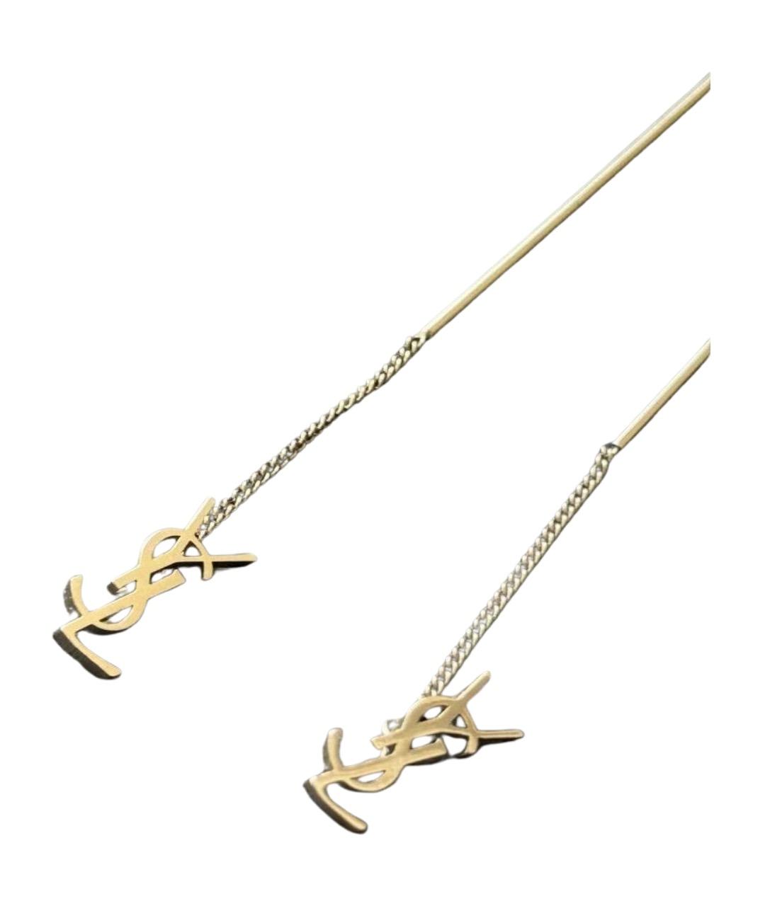 SAINT LAURENT Серебряные серьги из белого золота, фото 1