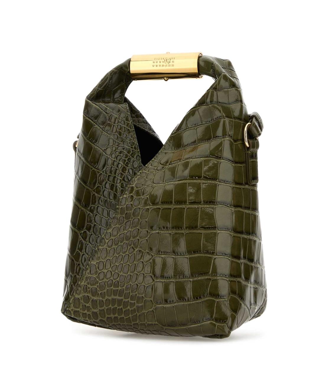 MM6 MAISON MARGIELA Зеленая кожаная сумка с короткими ручками, фото 2