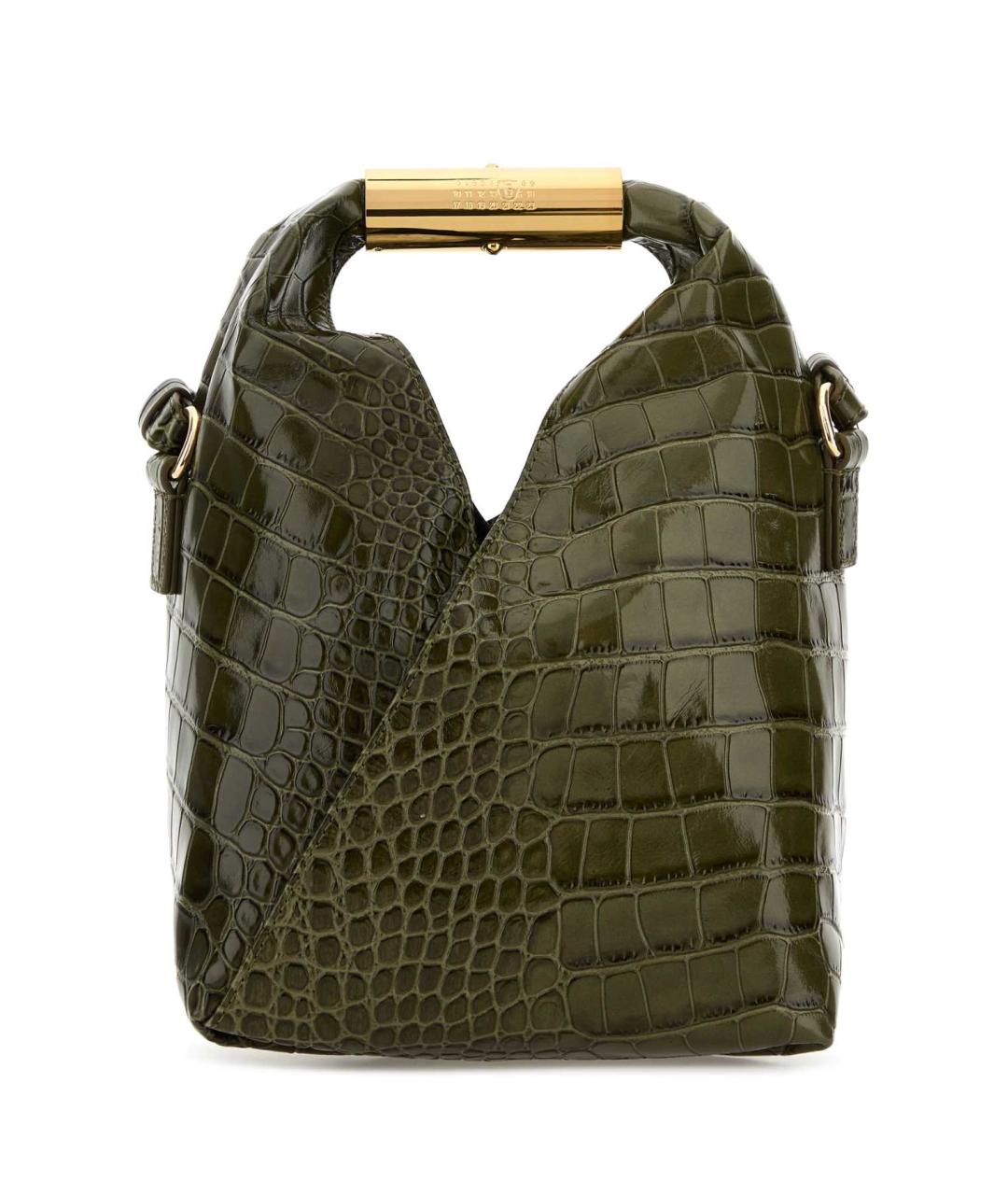 MM6 MAISON MARGIELA Зеленая кожаная сумка с короткими ручками, фото 1