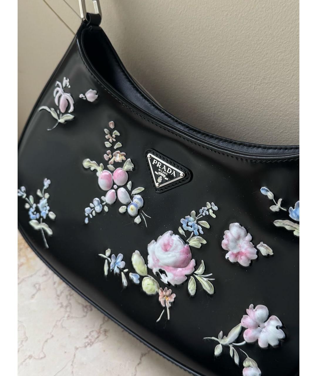 PRADA Черная кожаная сумка с короткими ручками, фото 2