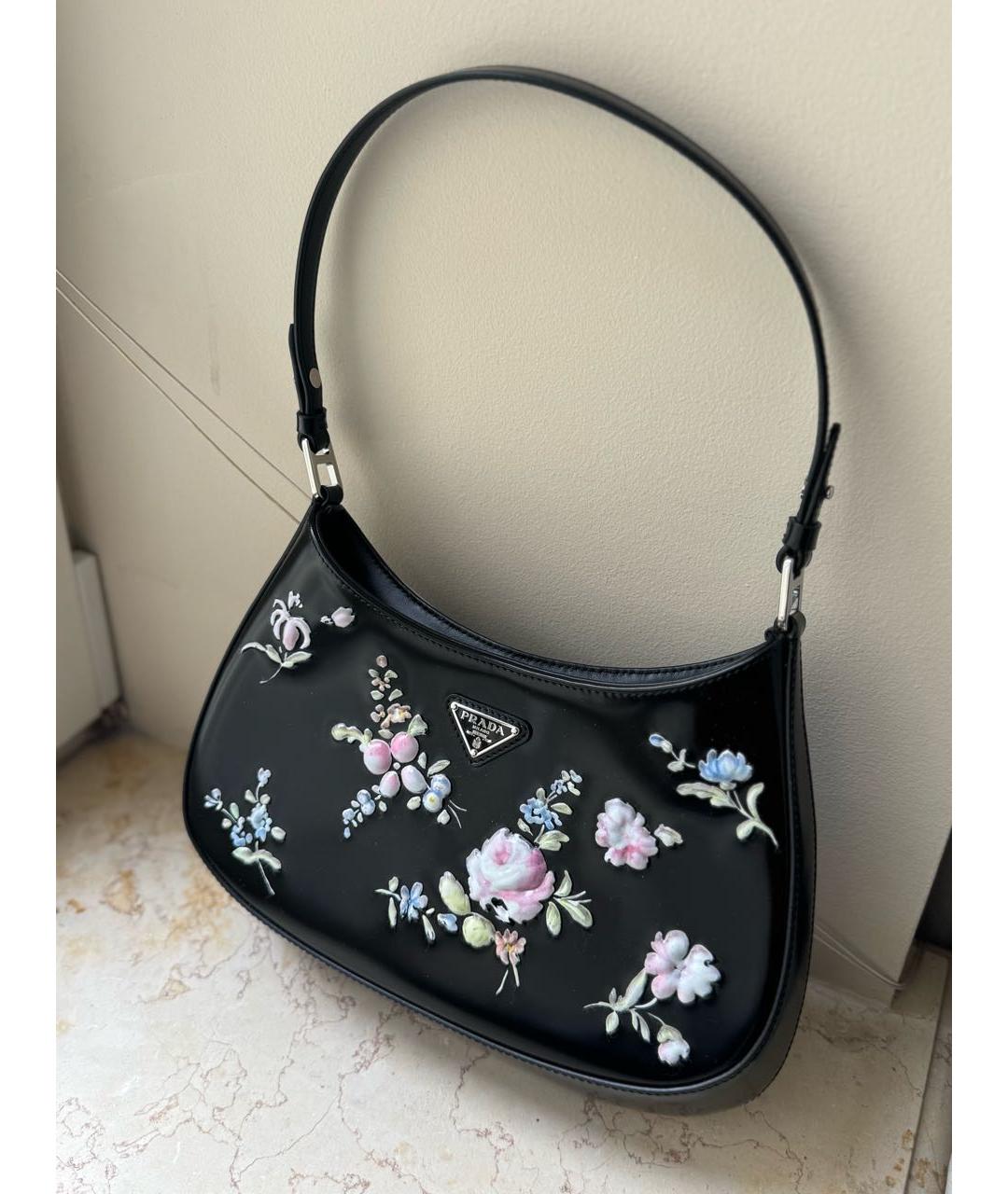 PRADA Черная кожаная сумка с короткими ручками, фото 5