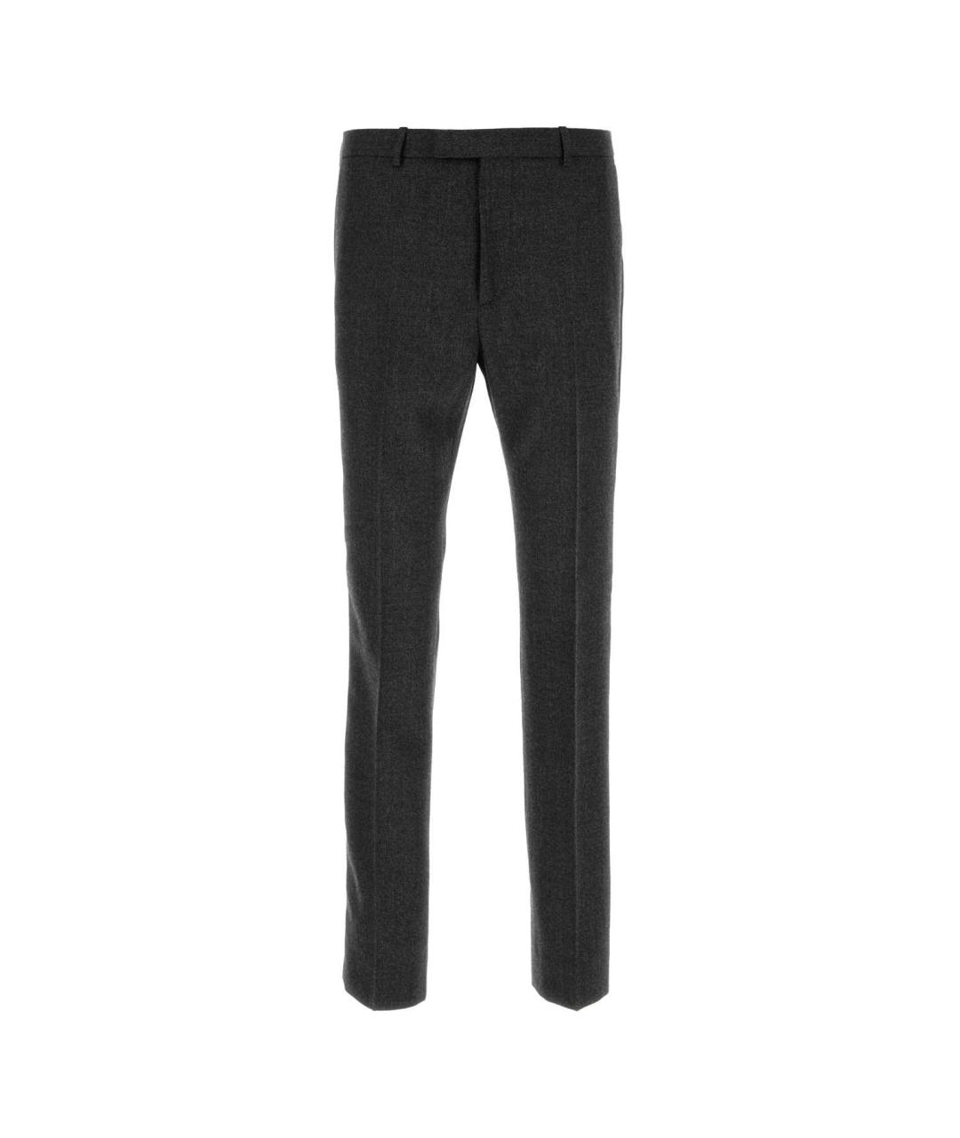 GUCCI Серые шерстяные повседневные брюки, фото 1