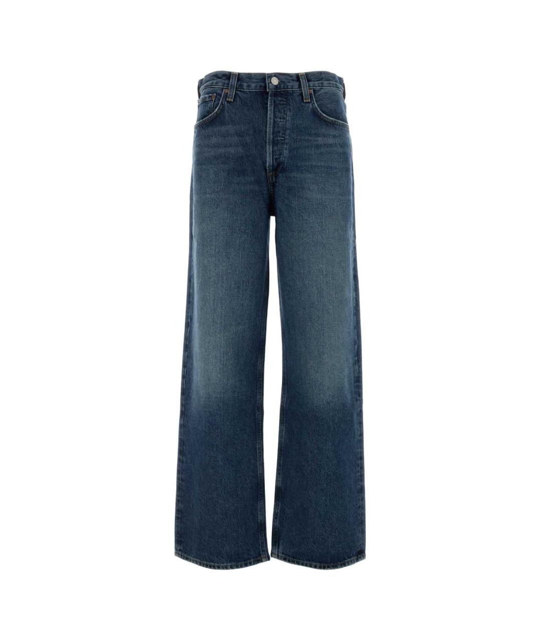 AGOLDE Голубые хлопковые прямые джинсы, фото 1