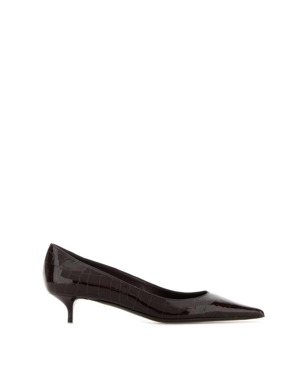 JIMMY CHOO Коричневые кожаные лодочки на низком каблуке, фото 1