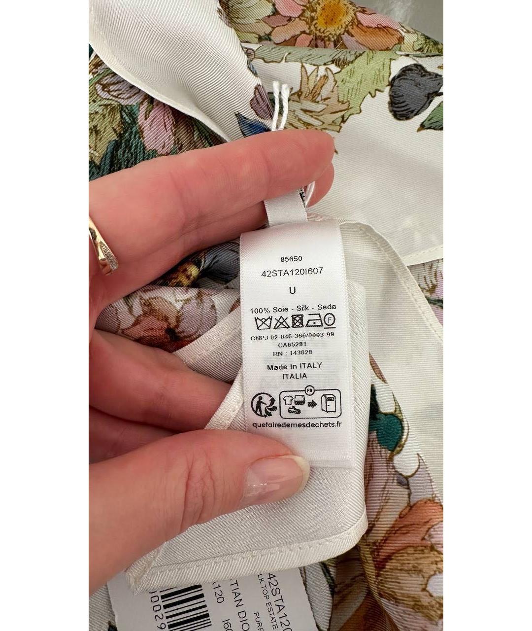 CHRISTIAN DIOR Белая шелковая блузы, фото 3