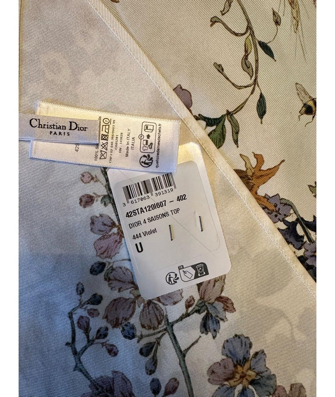 CHRISTIAN DIOR Белая шелковая блузы, фото 5