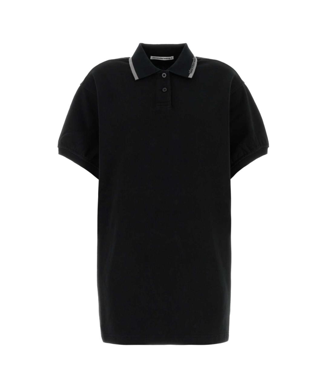 T BY ALEXANDER WANG Черное хлопковое повседневное платье, фото 1