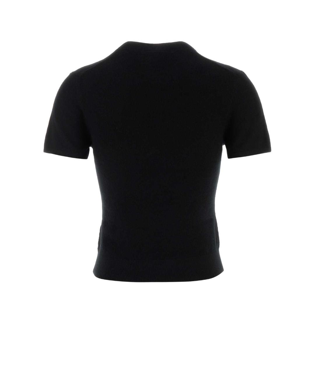 T BY ALEXANDER WANG Черная шерстяная футболка, фото 2