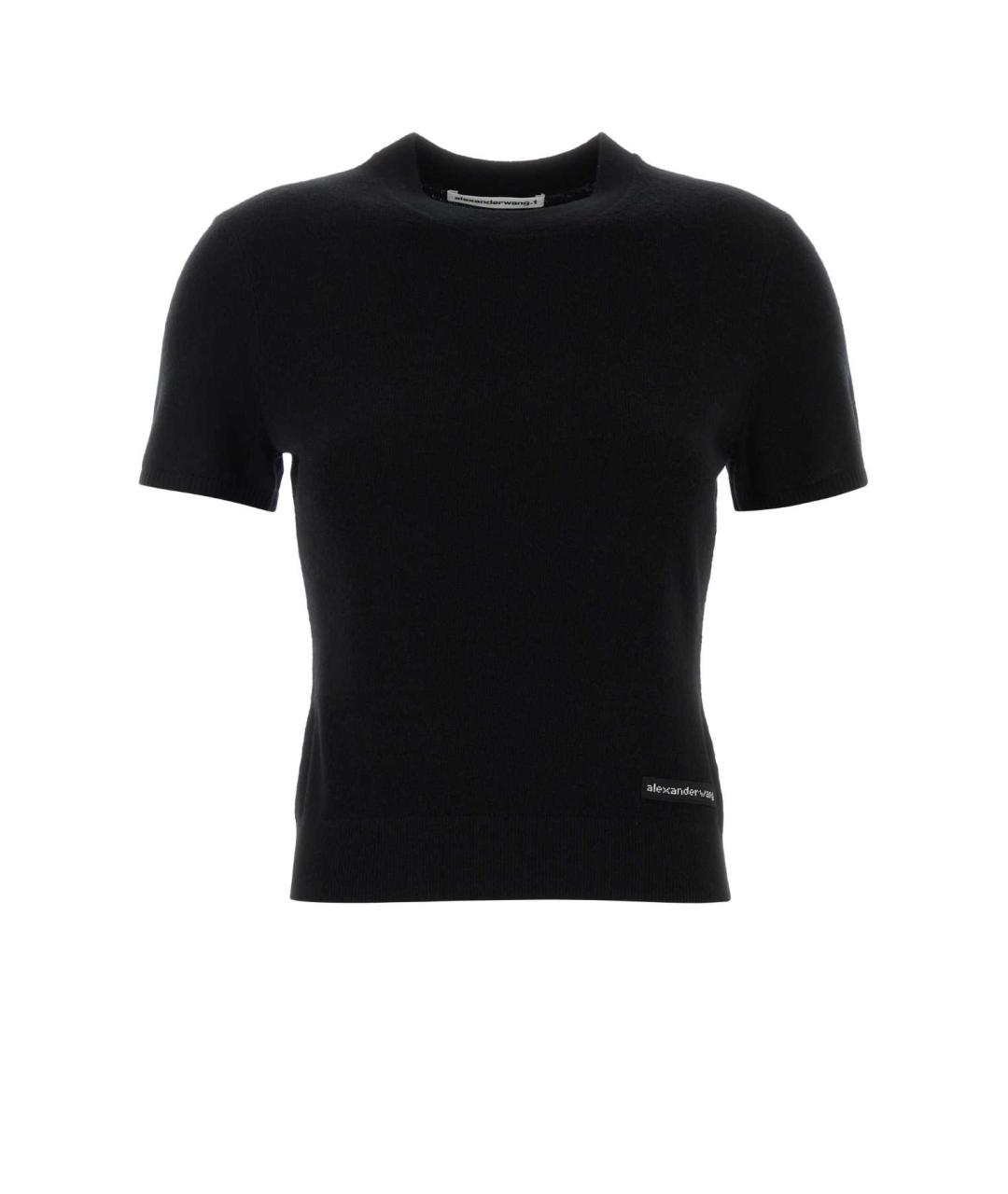 T BY ALEXANDER WANG Черная шерстяная футболка, фото 1