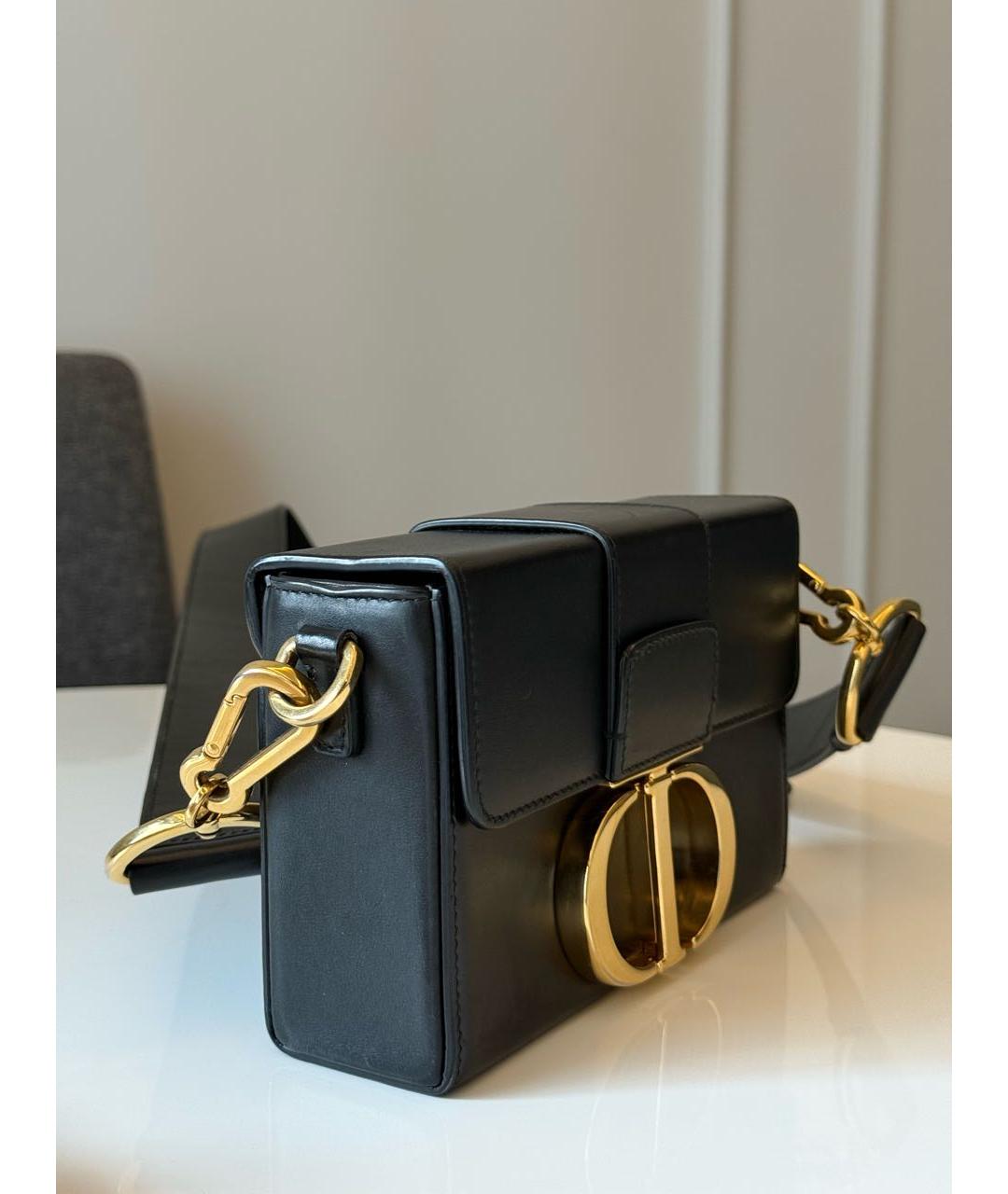 CHRISTIAN DIOR Черная кожаная сумка через плечо, фото 3