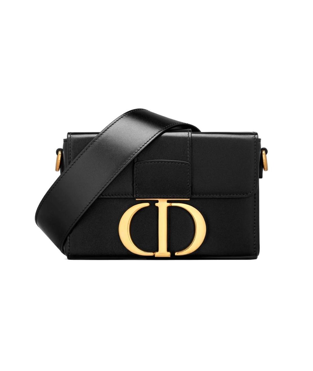 CHRISTIAN DIOR Черная кожаная сумка через плечо, фото 1