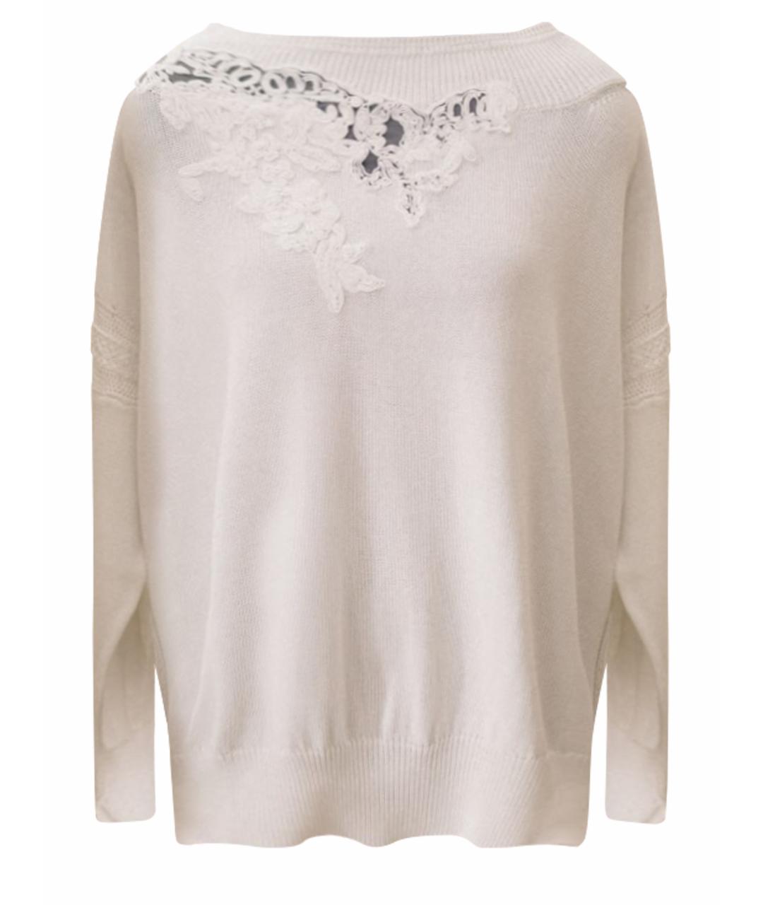 ERMANNO SCERVINO Белый хлопковый джемпер / свитер, фото 1