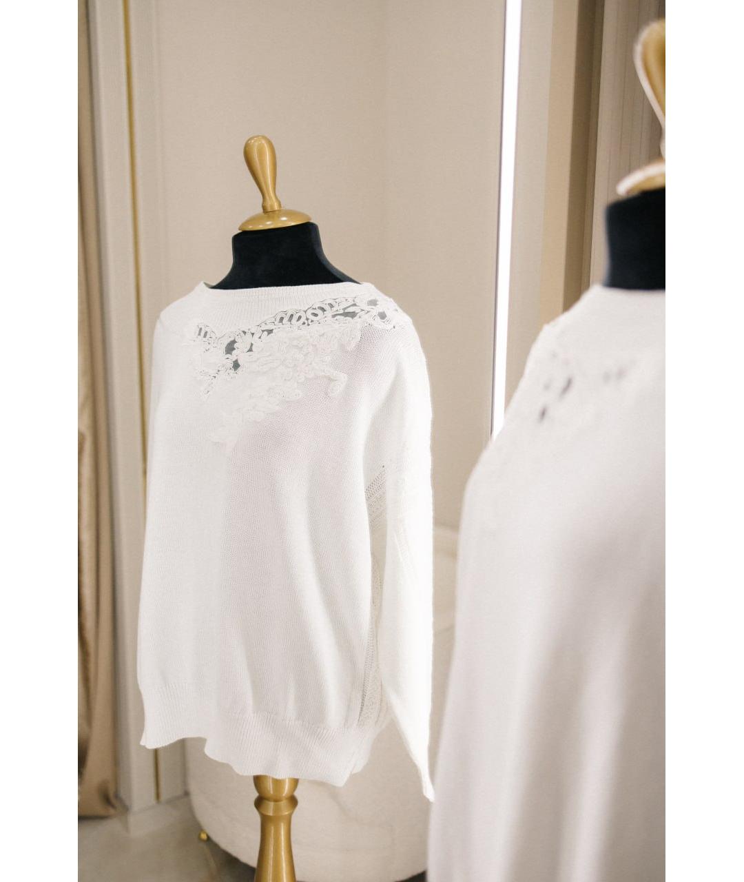 ERMANNO SCERVINO Белый хлопковый джемпер / свитер, фото 2