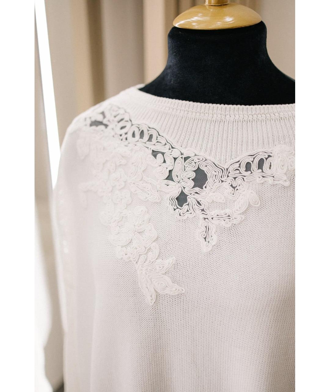 ERMANNO SCERVINO Белый хлопковый джемпер / свитер, фото 3