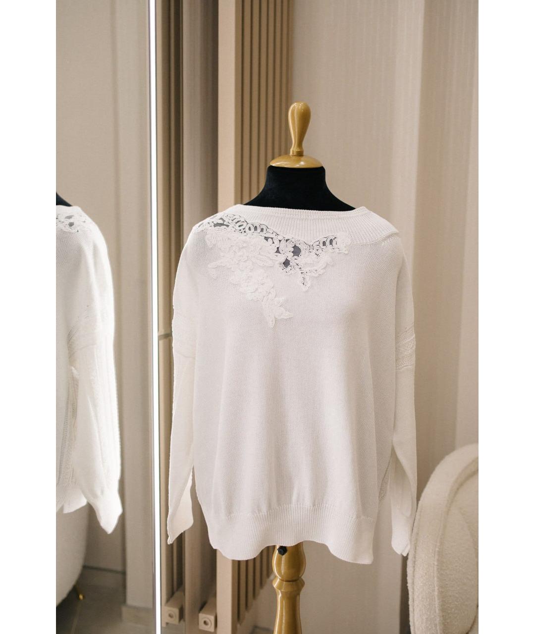 ERMANNO SCERVINO Белый хлопковый джемпер / свитер, фото 6